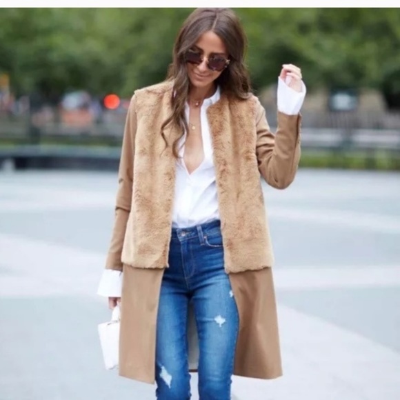 Something Navy Jackets & Blazers - TB x Something Navy Teddy Camel Faux Fur Coat
